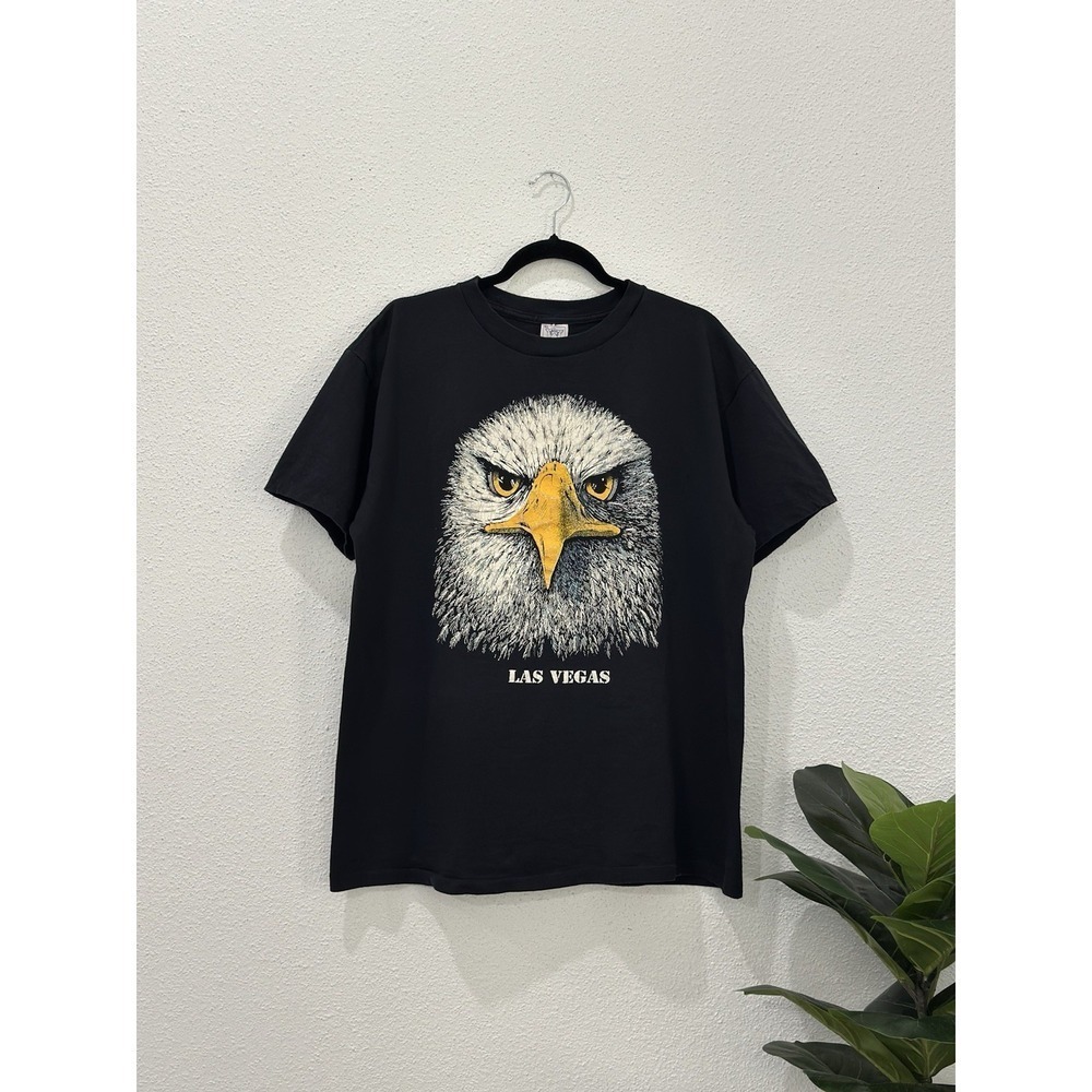 Vintage 90's Bald Eagle Big Face Las Vegas Made In U.S.A Tshirt Men's Size XL
